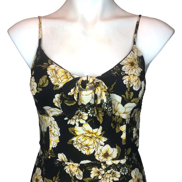 Xhilaration Navy and Yellow Floral Jumpsuit - Size Small - Picture 3 of 8